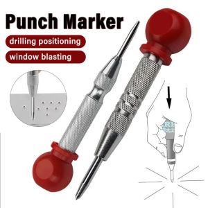YESPERY Automatic Center Punch Positioner Woodworking Tools Spring Loaded Marking Metal Drill Bits Window Breaker Wood Press Dent Marker Tool