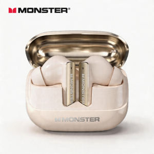Monster | Monster MQT50 Bluetooth 6.0 Sport Earbuds ENC Call Noise Canceling Headphone IPX4 Waterproof TWS Wireless Earphone with Mic