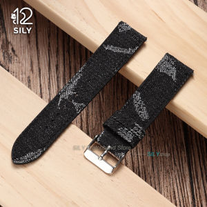 20mm 22mm Vintage Denim Nylon Sailcloth WatchBand Metal Pin Buckle Canvas Strap Quick Release Bracelet Smartwatch Soft Wristbelt