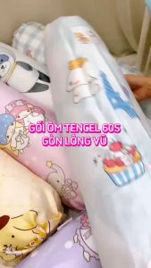 Gối ôm cho trẻ em Katina House KT 70cm vải tencel 60s gòn lông vũ siêu êm mềm mát lạnh