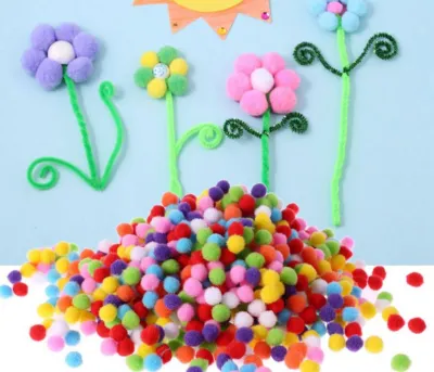 Bịch 10 viên Pom Pom cục bông tròn nhiều màu 1cm 2cm 3cm trang trí cho cô giáo mầm non làm phụ kiện đẹp