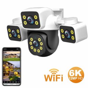 Camera IP WIFI 6K Với Ba Màn Hình Và Ba Ống Kính Camera Giám Sát Trong Nhà/ngoài Trời Tầm Nhìn Ban Đêm Màu Sắc Tự Động Theo Dõi Camera Kép 4K