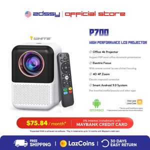 ZDSSY P700 Mini Electic Focus Projector home theater with WiFi Bluetooth  Native Full HD 1080p 15000 Lumens Portable Smart TV Projector Support 4K USB/HDMI and Earphone LED Video Beamer for Phones Laptop PS