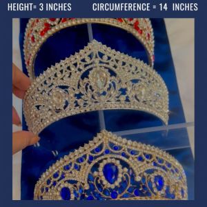 Elegant Pageant Party Silver Gold Red Blue Crowns 3 Inches Height