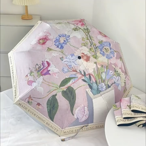 Retro oil painting umbrella vinyl sunshade umbrella sun protection UV protection umbrella