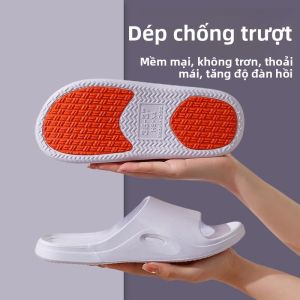 MONLEYTA | Dép đi trong nhà chống trượt cho phụ nữ cỡ lớn dùng trong nhà tắm phòng tắm mùa hè thoải mái thoáng khí đế bằng PVC
