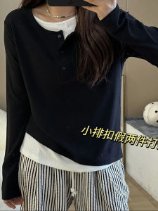 Áo Thun Dài Tay Màu Đen Cổ Tròn Cỡ Lớn Cho Nữ Áo Lót Bên Trong Dáng Rộng Mặc Đi Làm Mặc Thường Ngày Mặc Mùa Thu