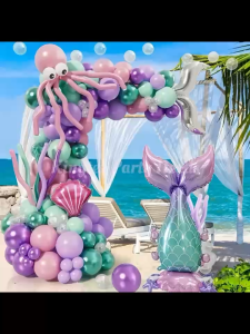 60 inch Mermaid Tail standing foil balloon Large Mermaid Balloon Under the Sea Birthday Party Decorations Mermaid Theme