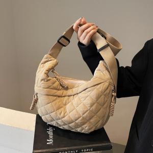 Casual Nylon Tote Bag Womens Crossbody Shoulder Bag School Class Diamond Pattern Large Capacity Tote Bag for Young Women