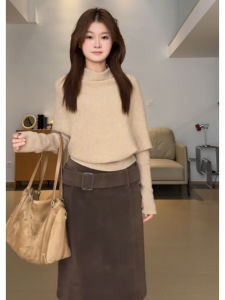 YUEZHONGWEI | Áo Sweater Cổ Lăn Kiểu Pháp Đẹp Dáng