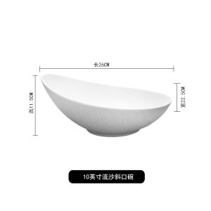 Premium Ceramic Matte Black Western Style Slanted Bowl Creative Japanese Sushi Bowl Home Use Salad Cooking Hot Pot Bowl