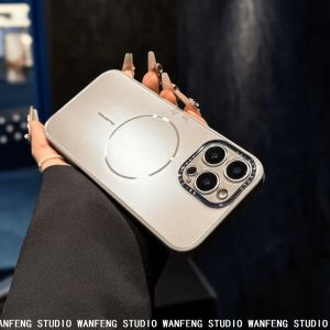 Anti-Fall Protective Case for iPhone 17 Matte AG Thin Ring Magnetic High-End Feeling Lens Film Shockproof Phone Cover