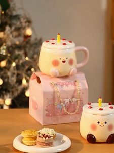 Cốc Sứ Quà Tặng Sinh Nhật Hình Bánh Kem Dễ Thương Ly Sứ Cốc Uống Nước Kèm Hộp Quà L17