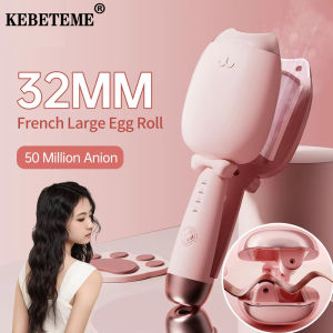 KEBETEME Hair Curling Iron 32mm Deep Wave Hair Curler 4 Temperature Adjustable Fast Heating Crimping Iron Styler Wand for All Hair Style