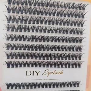640pcs DIY D-Curl Eyelashes 10-14mm Natural Look Wispy Lashes 40P/80P Cluster for Personal Use