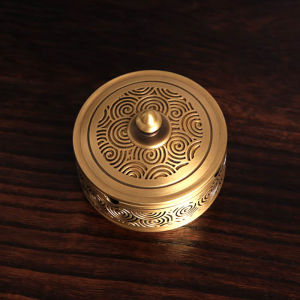 Hộp Đựng Thuốc Lá Bằng Đồng Lớn Có Nắp Trang Trí Nhà Cửa Phong Cách Trung Hoa Mới Chống Bụi Bặm Hương Liệu Phòng Tắm