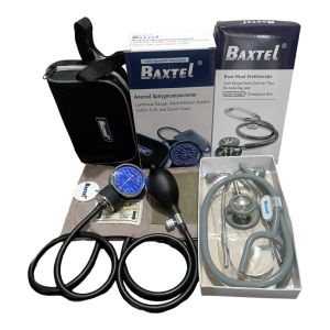 Baxtel Aneroid Sphygmomanometer Blood Pressure Monitor With Double Head Stethoscope Regular
