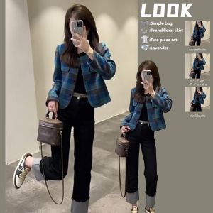 สูง เอว พลิกเย็บปะติดปะต่อ ลำลอง เดนิม กางเกง ผู้หญิง ฤดูใบไม้ร่วง ฤดูหนาว รูปแบบใหม่ พรางหุ่น สีดำ ท่อควัน กางเกง ขากว้าง กางเกง