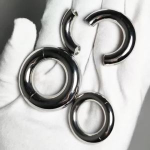 1PC Stainless Steel Ear Weights Silvery/Golden Hoop Earring Piercings Magnetic Heavy Ear Weight Hollow Earlobe Expander Jewelry