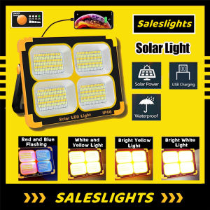 1000W LED Solar Light Flood Light Outdoor Portable Camping Lamp With Power bank USB Rechargeable Light Emergency Lighting Waterproof Spotlight