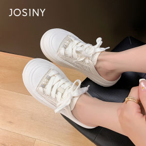 Josiny | Thick Bottom Slip-On Womens Sneakers White