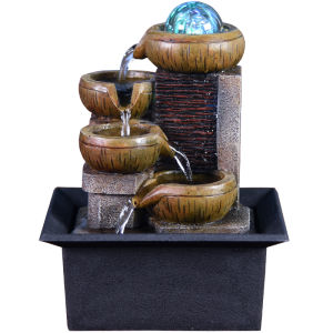 YISHI | Chinese Style Water Circulation Fountain Decorations For Office Home Desk Feng Shui Wheel