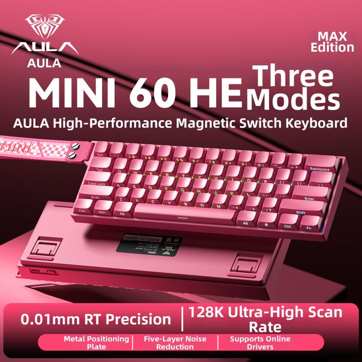 AULA | 3 Modes Custom Magnetic Switch Gaming Mini Keyboard 60 Upgrade ...