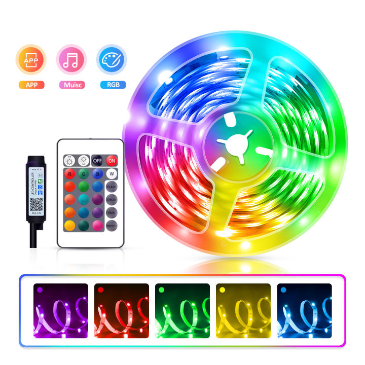 USB 3535 RGB LED Strip Light with 24key Remote Control, Atmosphere ...