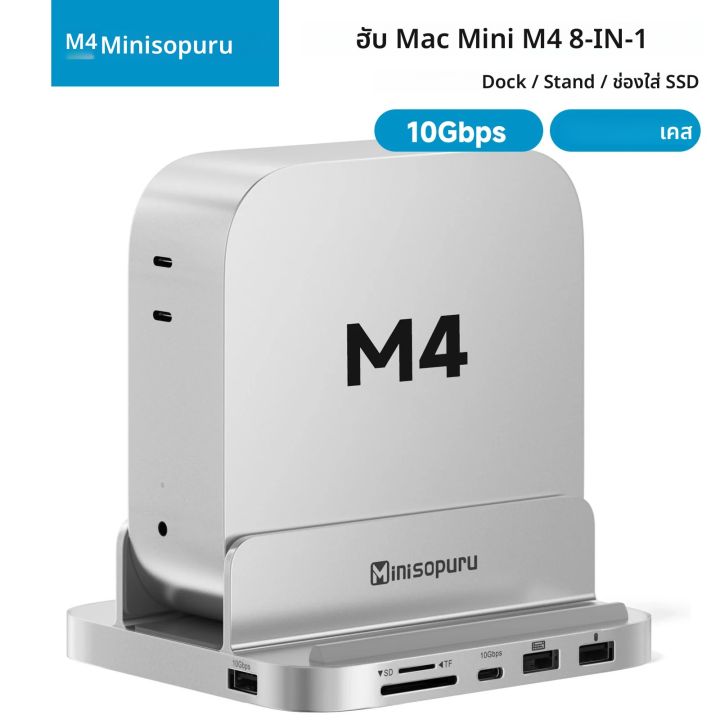 Minisopuru iExpandMate MINI218B PRO スタンド Minisopuru Mac Mini Dock for Mac Mini M4/M4 Pro | MINI218BPRO