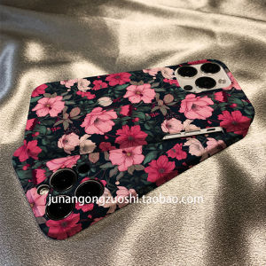 Artistic Luxury Full Bloom Floral Phone Case for 17 pro Max 16 pro Max 15 And 14 Models Womens Style Protective Cover