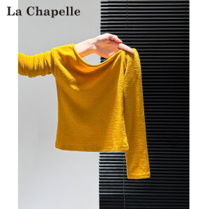 La Chapelle | Áo Thun Ôm Body Màu Xanh Đậm Cổ Trụ