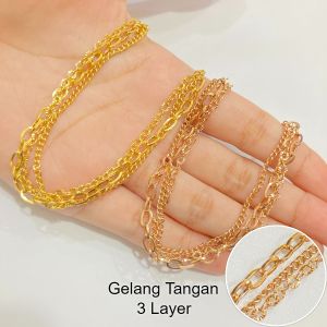 Gelang Titanium Wanita 3 Layer Paper Clip Fashion Korean Style