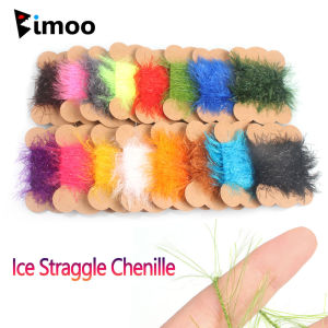 Bimoo 2pcs=10m Ice Straggle Chenille Fly Tying Material For Tying Tube Fly Buggers Mini Lures Leech Streamers Sea Fishing Lures
