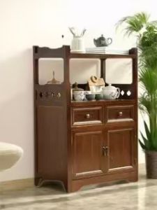 New Chinese Style Solid Wood Dining Room Cabinet Tea Storage Rack Office Tea Side Cabinet Small Beverage Cabinet Furniture