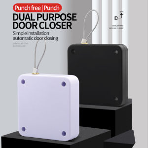 No hole punching door closer automatic household door closer buffer iron pull rope closure sliding sliding door simple pull rope god