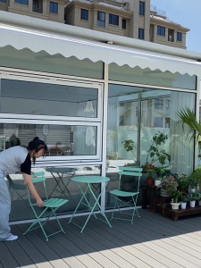 TREDEY Outdoor and Balcony Furniture 2 chairs and 1 table set can rest drink coffee and enjoy time