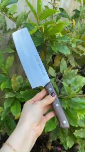 Dao thái thịt cá rau củ quả Đức dài 30cm bản lưỡi hình chữ nhật dày 2ly Cán ốp gỗ rất sắc bén