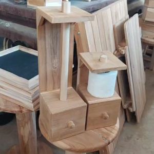 แกนกระดาษทิชชู่ ที่เก็บม้วนทิชชุ่ไม้สัก ที่เก็บม้วนทิชชู่ แกนกระดาษในครัว ที่ใส่กระดาษทิชชู่ในครัว ที่ใส่กระดาษอเนกประสงค์