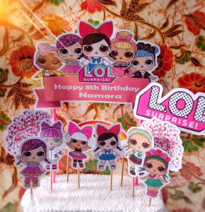Topper Custom Nama Karakter LOL Isi 11 Tusuk / Hiasan Kue