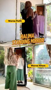 Adapta - Standing Mirror Lemari Gantungan Baju & Hijab Dengan Lampu LED & Roda - Lemari Baju & Hijab