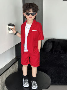 Summer Boys Suit Set Childrens Little Suitpageant Performance Clothes Handsome Boy Show off Floral Pageant Outfit Polyester Fabric