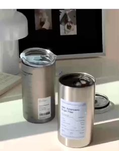 MJL 600ml Americano Coffee Mug Stainless Steel with Straw and Lid Insulation Double Wall High Quality Cup