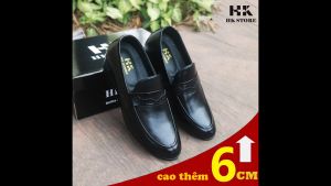 Giày da nam tăng chiều cao 6cm - kiểu dáng trẻ chung - lịch sự - da bò thật 100% - bảo hành 12 tháng