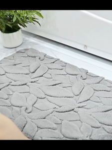 40x60cm Cotton Fleece Bathroom Floor Carpet | Bedroom Mat Absorbent Carpet Anti-slip Alas Kaki 浴室地毯