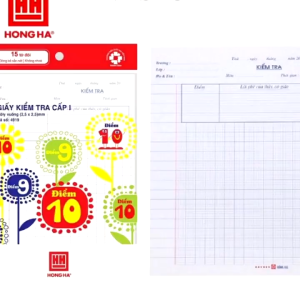 Set 5 tập giấy kiểm tra 4 ô ly Hồng Hà 4919 / 4891 - Tập kiểm tra ô ly tiểu học vuông Điểm 10