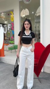 🌈SpinnyHouse🌈เสื้ื้อครอปแฟชั่น ผ้ายืดเยอะ สาวอวบใส่ได้แน่นอน 🥴 ทรงคอวี เข้ารูป นางแบบใส่งานจริง รุ่น เสื้อzero B-007-2-C