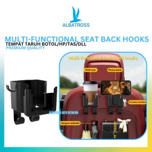 Albatross Multifunctional Car Seat Back Hook / Tempat Taruh Botol Minuman Cup Holder / HP Phone Holder / Tas / Kunci / Payung dll