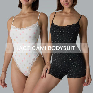 Của phụ nữ ren cami bodysuit phụ nữ một mảnh áo liền quần dây đeo vai có thể điều chỉnh S/M/L/XL