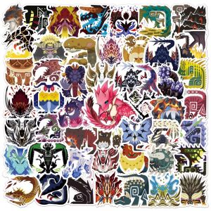 100 Sheets New Arrival Monster Hunter Graffiti Stickers Laptop Tablet Guitar Trolley Case Car Phone Back Shell Electric Bicycle Helmet Hand Account Stationery Storage Box Refrigerator Waterproof Stickers DIY