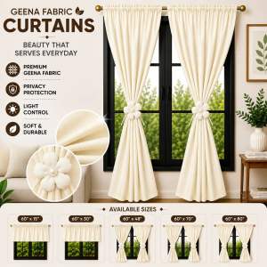PARES PARES na Kulay ng Kurtina Plain Cream Non Ring Curtain House & School Decoration - Door Window Shelves Board Divider Barrier even in Vehicles can use to cover from sunlight (from small size curtain to big sizes)